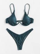 Shein Hook Back High Leg Bikini Set