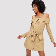 Shein Button Up Foldover Dress