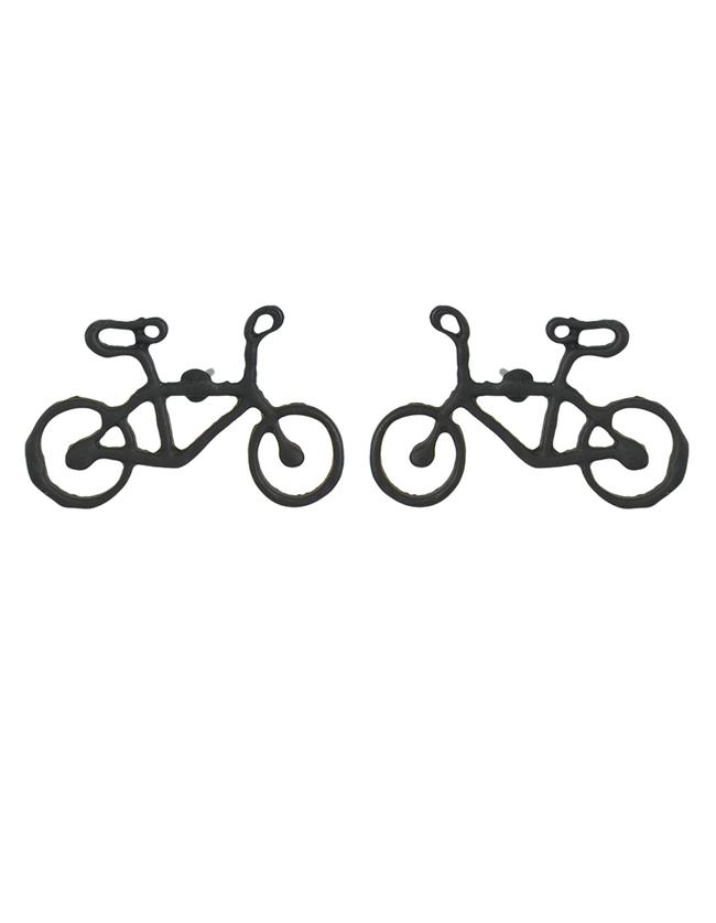 Shein Black Vivid Bike Stud Earrings