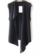 Shein Black Sleeveless Casual Asymmetrical Vest