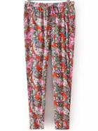 Shein Multicolor Paisley Print Pant With Draw Cord Waist