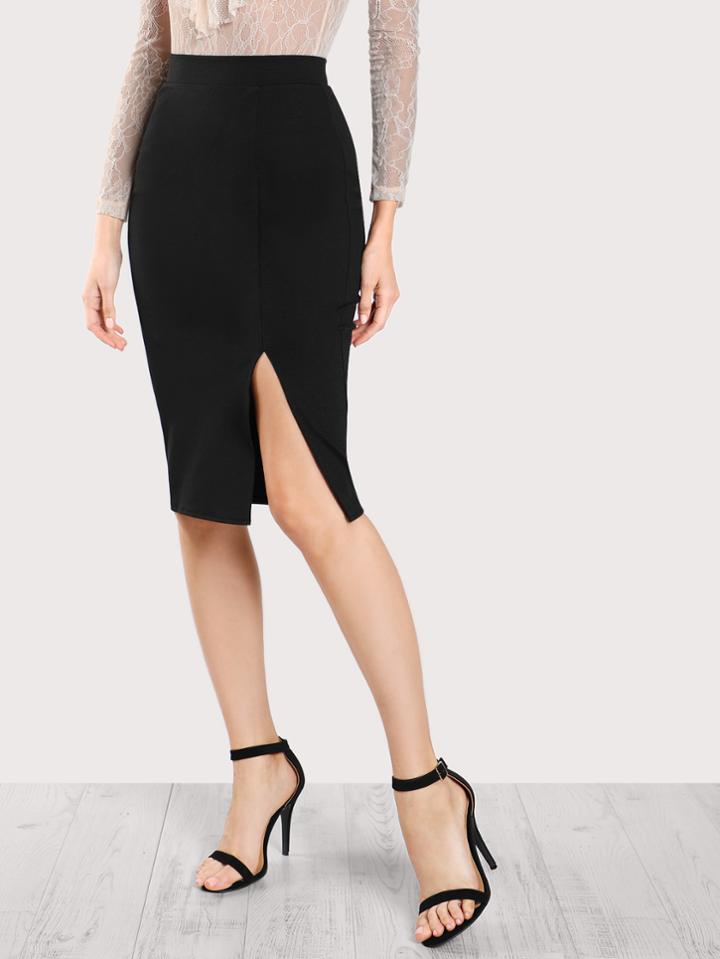Shein Slit Front Form Fitting Skirt