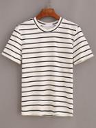 Shein Round Neck Striped T-shirt