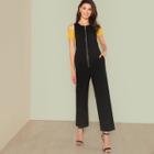 Shein O-ring Zip Front Sleeveless Jumpsuit