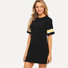 Shein Striped Sleeve Tee Dress