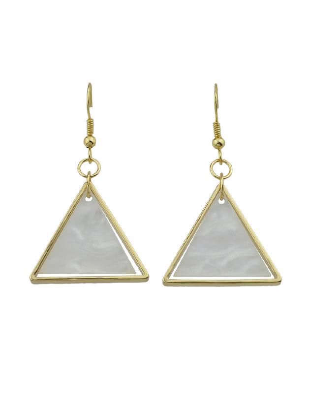 Shein Beige Acrylic Triangle Drop Earrings Brincos For Women