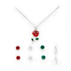 Shein Flower Pendant Necklace & Stud Earring Set
