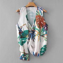 Shein Jungle Print Wrap Top