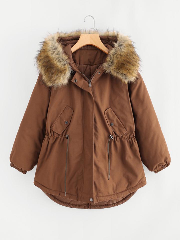 Shein Faux Fur Lined Parka Jacket