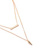 Shein Bar Pendant Double Layer Chain Necklace