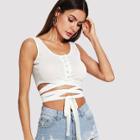 Shein Cross Tie Detail Crop Top