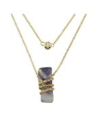 Shein Purple Two Layers Necklace Pendant