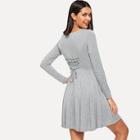 Shein Lace Up Solid Dress