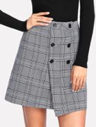 Shein Wales Check Overlap Skirt
