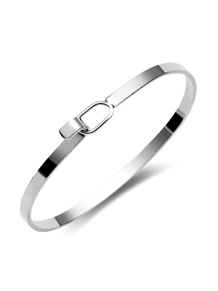 Shein Silver Minimalist Open Bracelet
