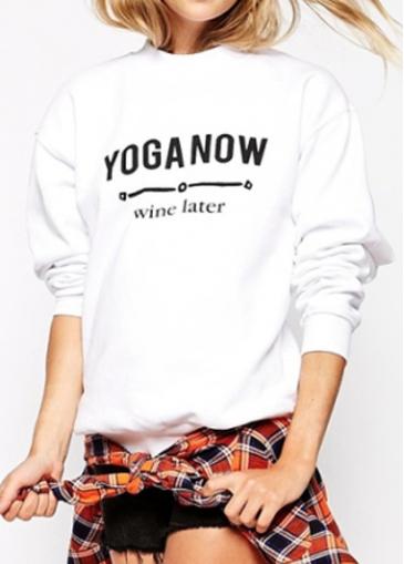 Rosewe Round Neck Letter Print Long Sleeve Sweatshirt