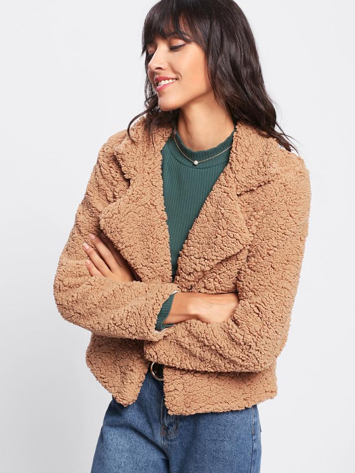 Shein Lapel Sherpa Jacket