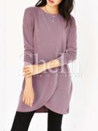Shein Purple Round Neck Casual Dress