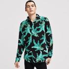 Shein Men Button Front Plants Print Shirt