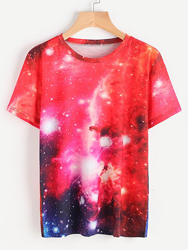 Shein Galaxy Print Tee