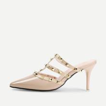Shein Rockstud Pointed Toe Pu Pumps