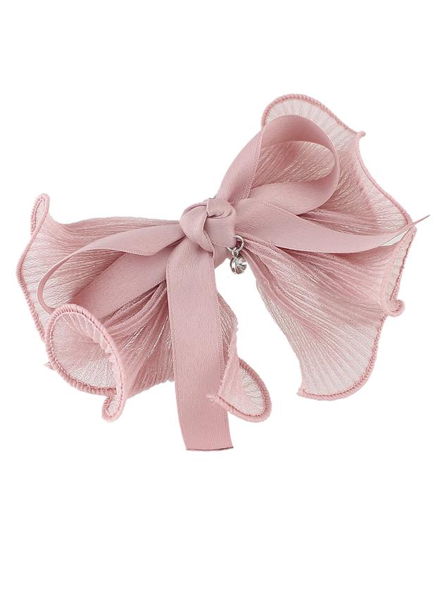 Shein Pink Color Ribbon Big Bowtie Shape Hair Clips Barrettes