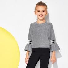 Shein Girls Flounce Glitter Tee