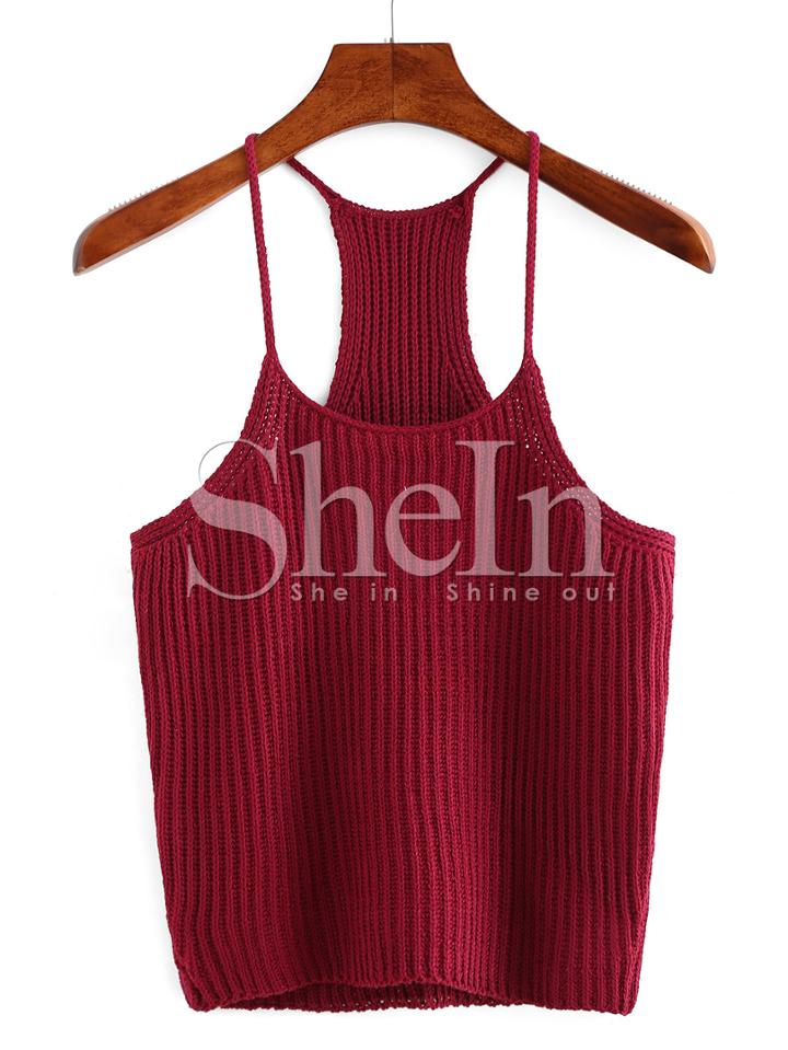 Shein Red Spaghetti Strap Tank Top