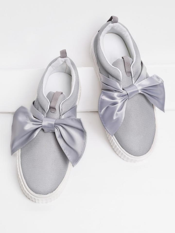 Shein Bow Decorated Slip On Sneakers