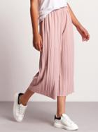 Shein Pink Elastic Waist Pleated Pant