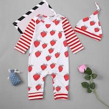 Shein Toddler Girls Strawberry Print Jumpsuit