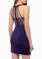 Rosewe Special Navy Blue Spaghetti Strap Design Mini Dress