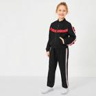Shein Girls Ruffle Detail Striped Sweatshirt & Pants Set