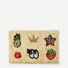 Shein Patch Detail Straw Clutch Bag