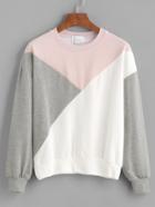 Shein Color Block Drop Shouder Sweatshirt