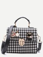 Shein Cloth Plover Case Jewelled Box Handbag With Strap