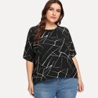 Shein Plus Random Geo Print Top