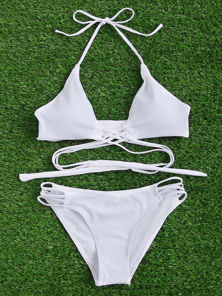 Shein Ladder Cutout Strappy Bikini Set