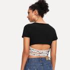 Shein Criss Cross Backless T-shirt