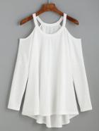 Shein Cold Shoulder High Low Knit T-shirt
