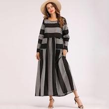 Shein Dual Pocket Block Stripe Longline Dress