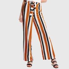 Shein Knot Waist Striped Palazzo Pants