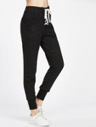 Shein Lace Up Front Distressed Sweatpants