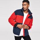 Shein Men Color Block Teddy Jacket