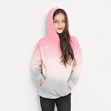 Shein Girls Cat Patch Ombre Hoodie
