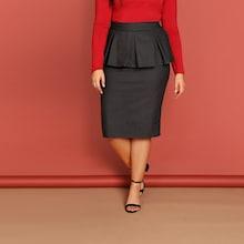 Shein Plus Flounce Trim Solid Skirt