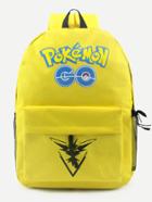Shein Pokemon Go Yellow Nylon Backpack