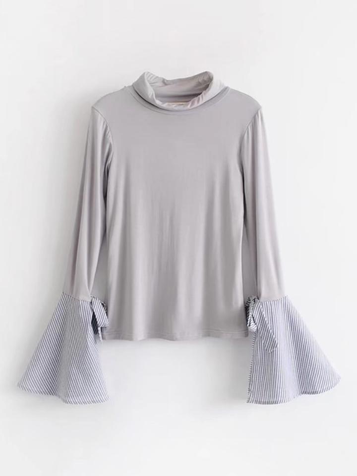 Shein 2 In 1 Striped Flounce Sleeve Top