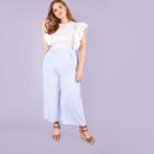 Shein Plus Tiered Ruffle Embellished Wide Leg Jumpsuit
