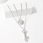 Shein Lock & Key Pendant Layered Chain Necklace